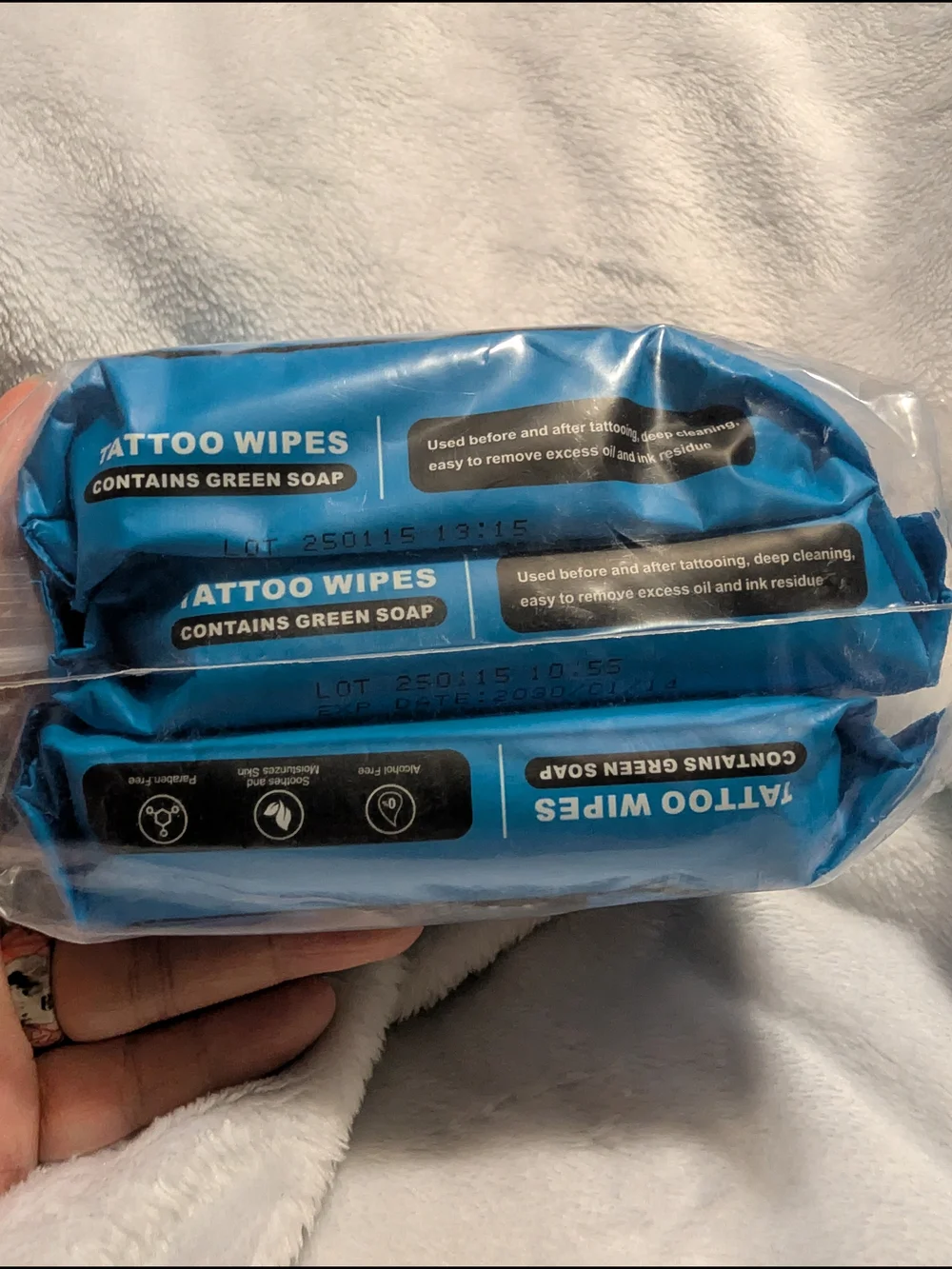 3 x 20 count Green Soap Tattoo Wipes